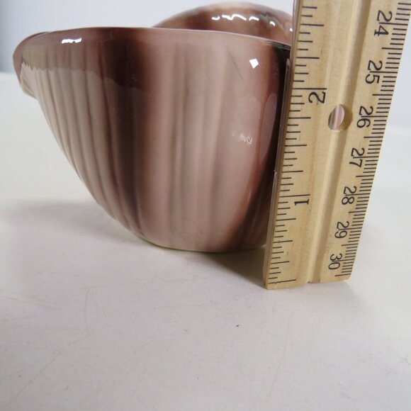 Ceramic Sea Shell Dish - Planter Brown Striped Conch Shell - Picture 7 of 12